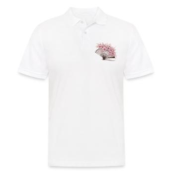 Éventail Floral Japonais - Polo Homme - blanc - Devant - Kai (181cm)