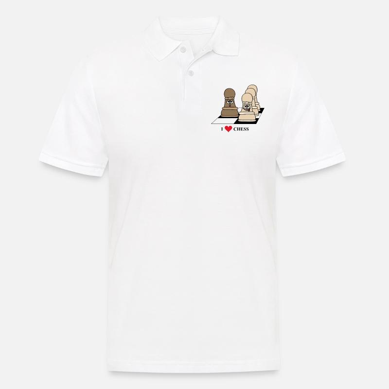 Schach, Bauer, Chess - Männer Poloshirt - Weiß