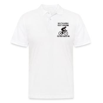 E-Bike Electric Bicycle Bike Cycling Biker Mtb - Men's Polo Shirt - white - Front - Kai (181cm)