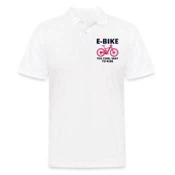 E-Bike Electric-Bike E-Cyclist Bicycling Rider - Men's Polo Shirt - white - Front - Kai (181cm)