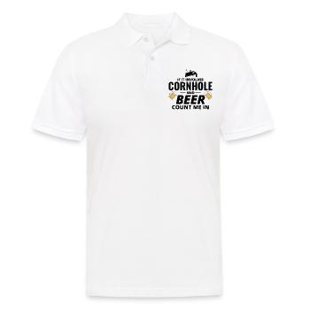 Cornhole Drinking Bean Bag Toss Jeu de pelouse en plein air - Polo Homme - blanc - Devant - Kai (181cm)