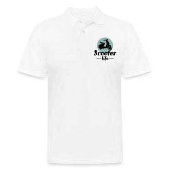 Roller Fahrer Scootering Motorrad Moped Bike - Männer Poloshirt - Weiß - Vorne - Kai (181cm)