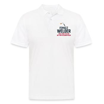 Schweißerschweißerin Factory Workshop Eisenarbeiterin - Männer Poloshirt - Weiß - Vorne - Kai (181cm)