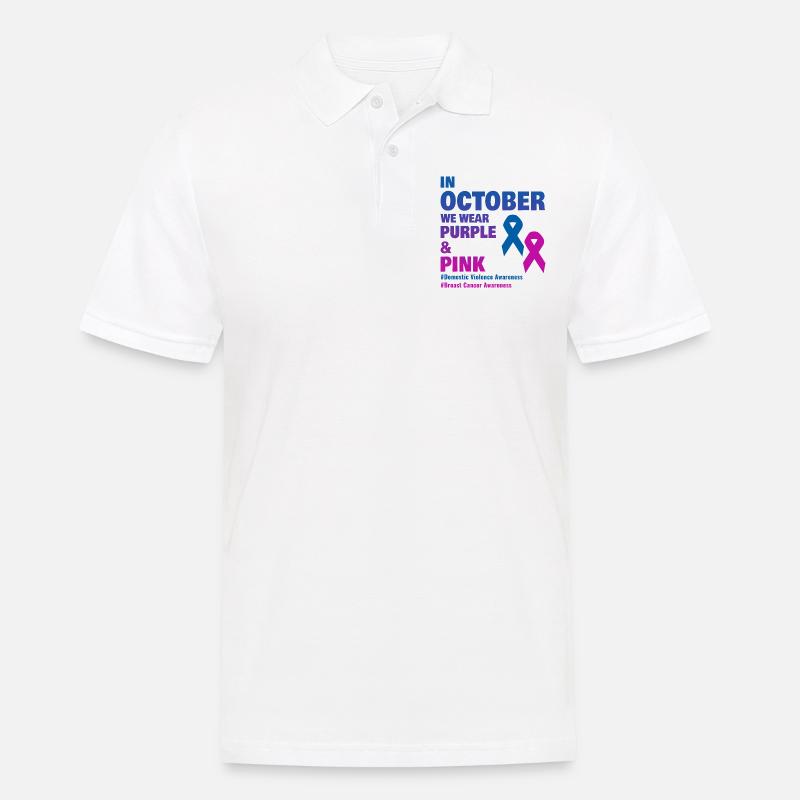 Häusliche Gewalt und Brustkrebsbewusstsein - Männer Poloshirt - Weiß