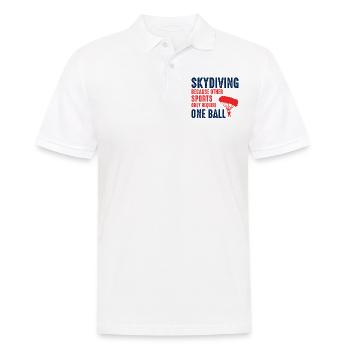Fallschirmspringen Fallschirmspringen Extremsport Fallschirmspringer - Männer Poloshirt - Weiß - Vorne - Kai (181cm)