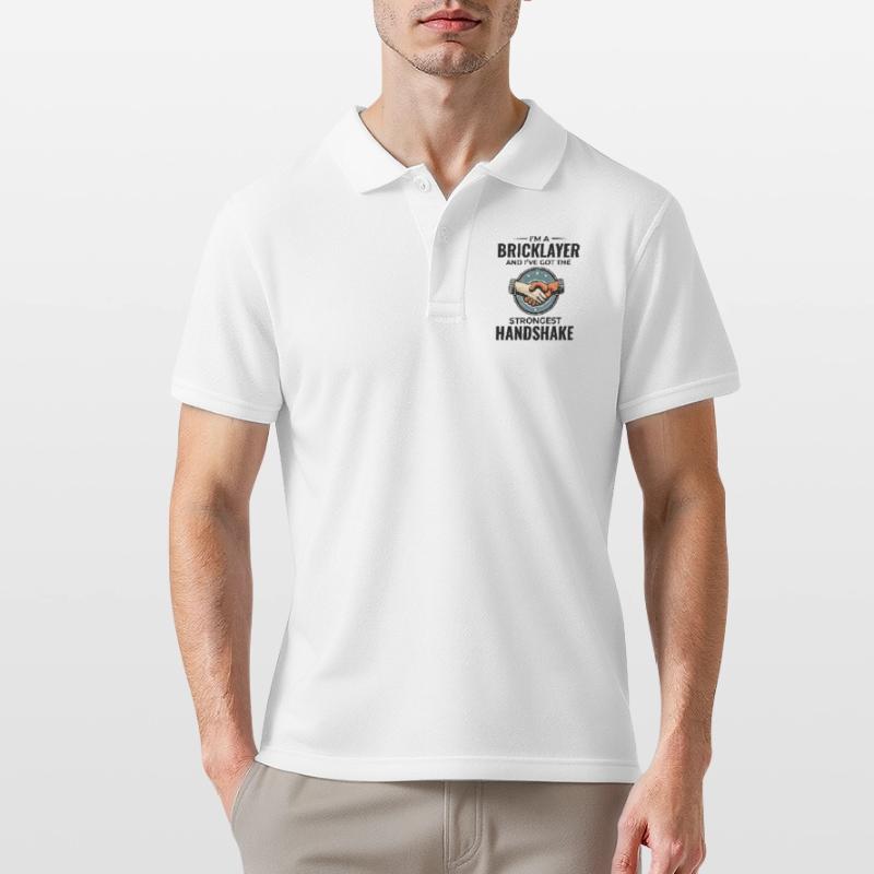 Bricklayer Wit: Crafting Solid Handshakes Men's Polo Shirt