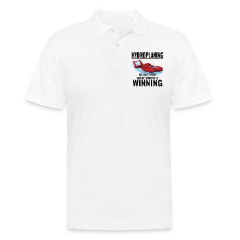 Wasserflugzeug Boot Rennen Humor Gewinnen Platinen - Männer Poloshirt - Weiß - Vorne - Kai (181cm)