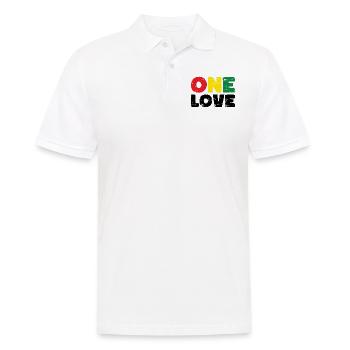 One Love Reggae Music - Men's Polo Shirt - white - Front - Kai (181cm)