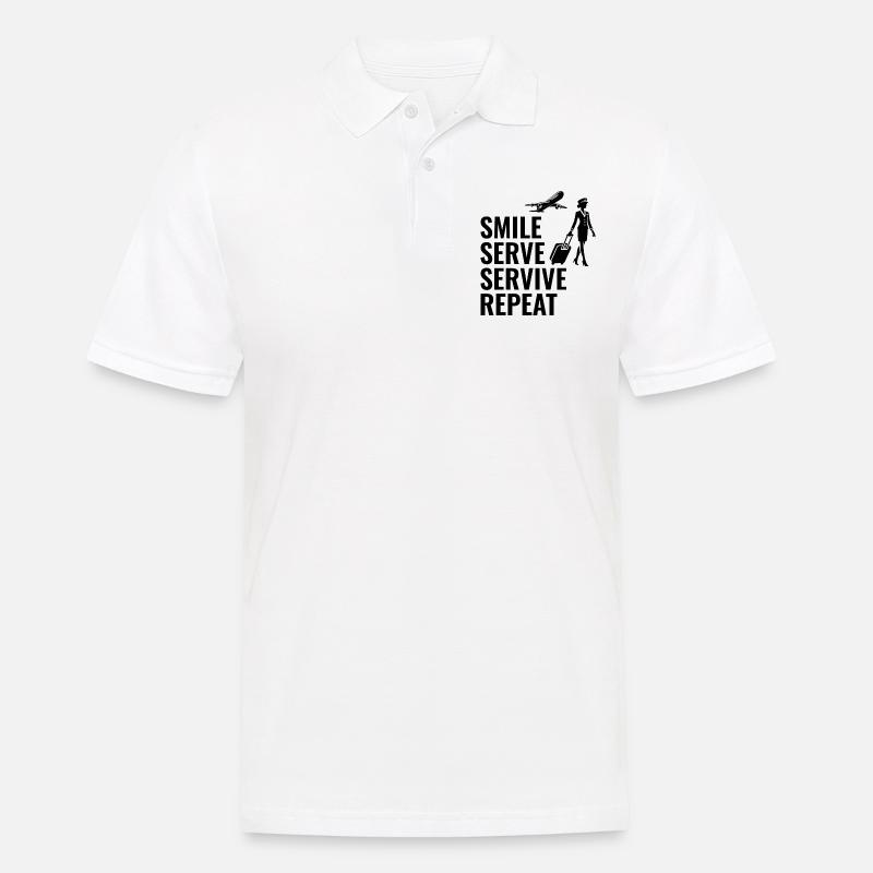 Flugbegleiter Flugpersonal - Männer Poloshirt - Weiß