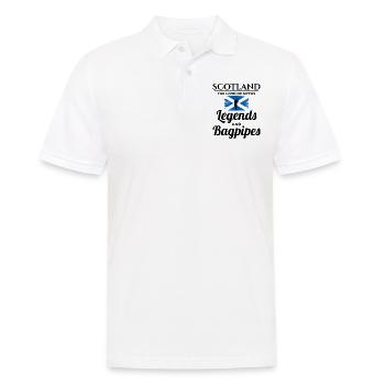 Bagpipe Player Instrument Scottish Scotland Flag - Men's Polo Shirt - white - Front - Kai (181cm)