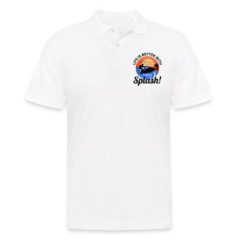 La vie est meilleure avec un peu de jet ski splash - Polo Homme - blanc - Devant - Kai (181cm)