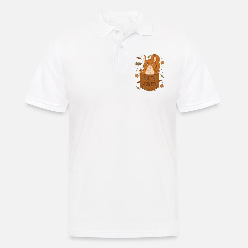 Eichhörnchen Brusttasche - Nut my problem - Männer Poloshirt - Weiß