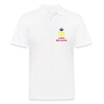 Keep Calm & Love Belgium - Polo Homme - blanc - Devant - Kai (181cm)