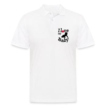J’aime mon bébé, mon enfant, ma naissance, mes parents, mon cadeau - Polo Homme - blanc - Devant - Kai (181cm)