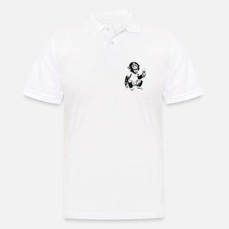Verspielter Affe mit Eiscreme-Design - Männer Poloshirt - Weiß