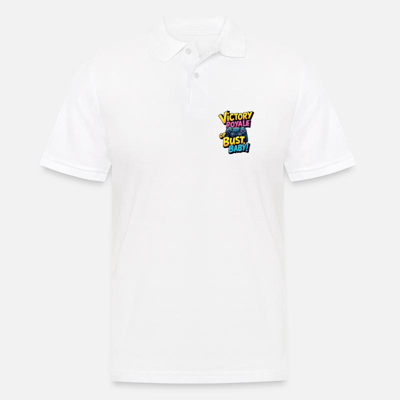 VICTORY ROYALE ODER PLEITE, BABY! - Männer Poloshirt - Weiß