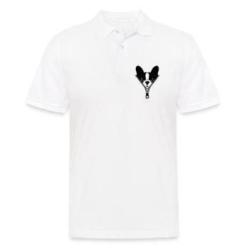 Bouledogue Français dans une fermeture éclair - Polo Homme - blanc - Devant - Kai (181cm)