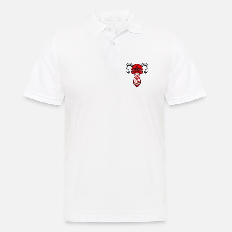 "HELLSKULL – Dämonisches Gebrüll" - Männer Poloshirt - Weiß