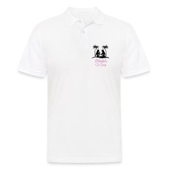 Lettrage de gang de filles avec des cœurs - Polo Homme - blanc - Devant - Kai (181cm)