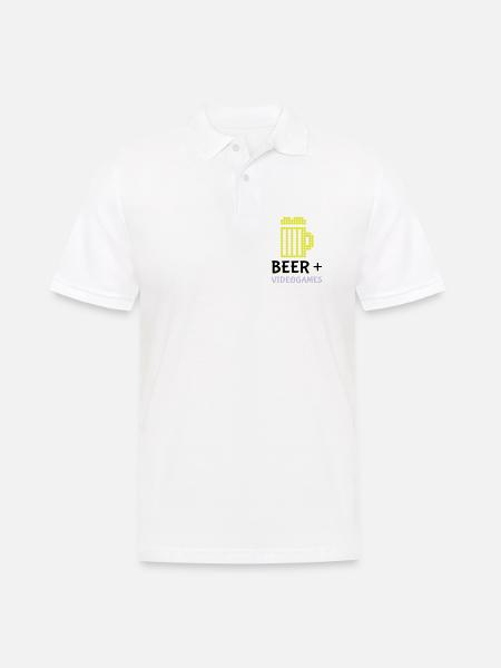 Pixel-Bier-Videospiele - Männer Poloshirt - Weiß