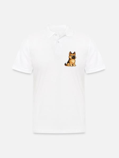 Cooler Hund Deutscher Schäferhund Skeptisch - Männer Poloshirt - Weiß