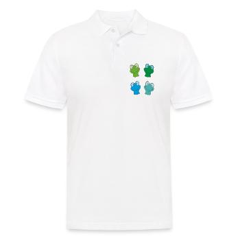 Kunterbunte Froschgesichter - Männer Poloshirt - Weiß - Vorne - Kai (181cm)
