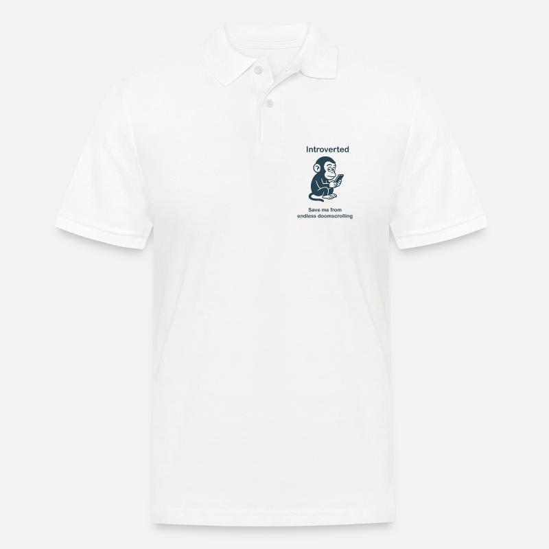 Introvertierter – Endloses Doomscrolling - Männer Poloshirt - Weiß