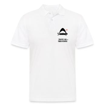 Les requins se serrent dans leurs bras avec leur bouche - Polo Homme - blanc - Devant - Kai (181cm)