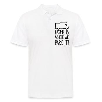 Home is where we park it! - Men's Polo Shirt - white - Front - Kai (181cm)