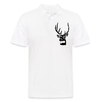 Hirsch Wald Geweih Jagd - Männer Poloshirt - Weiß - Vorne - Kai (181cm)
