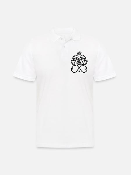 fish hook fishing beer - Men's Polo Shirt - white