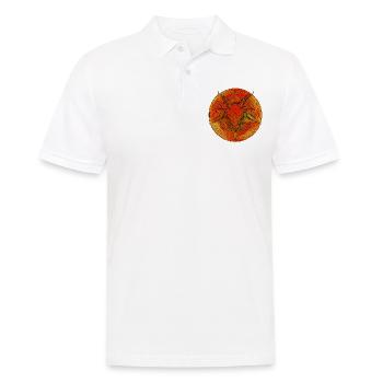 Pentagramme surmonté d'une tête de baphomet - Polo Homme - blanc - Devant - Kai (181cm)