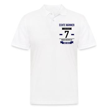 Echte Männer werden 7 danach wachsen sie nur noch! - Männer Poloshirt - Weiß - Vorne - Kai (181cm)