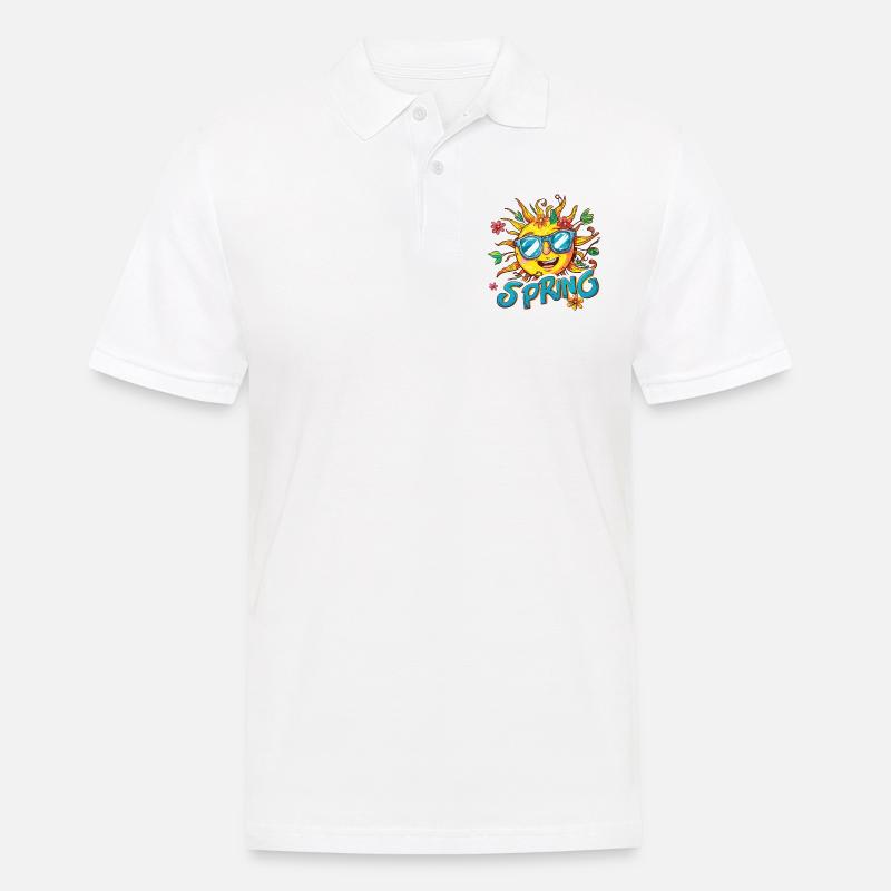 Frühling Spring Sonne Blumen - Männer Poloshirt - Weiß