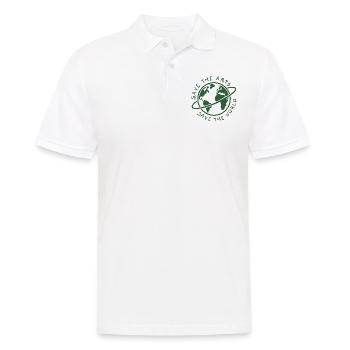 Save the Arts Save the World Erde Umweltaktivist - Männer Poloshirt - Weiß - Vorne - Kai (181cm)