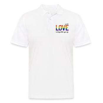 Wear love everywhere you go - LGBTQI Gay Pride - Männer Poloshirt - Weiß - Vorne - Kai (181cm)