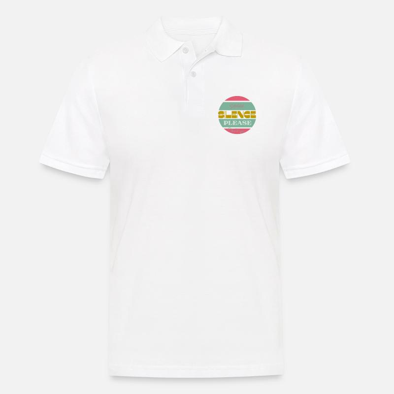 Silence please Ruhe bitte - Männer Poloshirt - Weiß