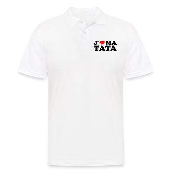 J'aime Ma Tata Cadeau Tante Coeur Rouge - Polo Homme - blanc - Devant - Kai (181cm)