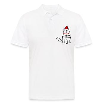 Cat Christmas Innocent - Men's Polo Shirt - white - Front - Kai (181cm)