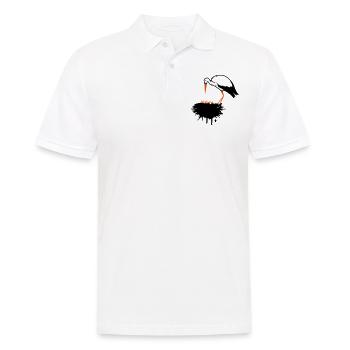 Cigogne et son nid avec des graffitis de progéniture - Polo Homme - blanc - Devant - Kai (181cm)