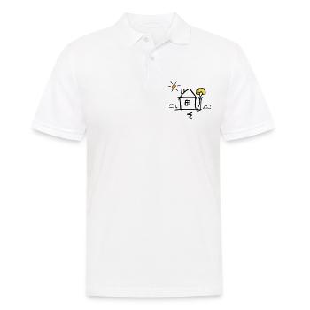 Maison avec arbre et soleil. Dessin. Dessiné à la main - Polo Homme - blanc - Devant - Kai (181cm)
