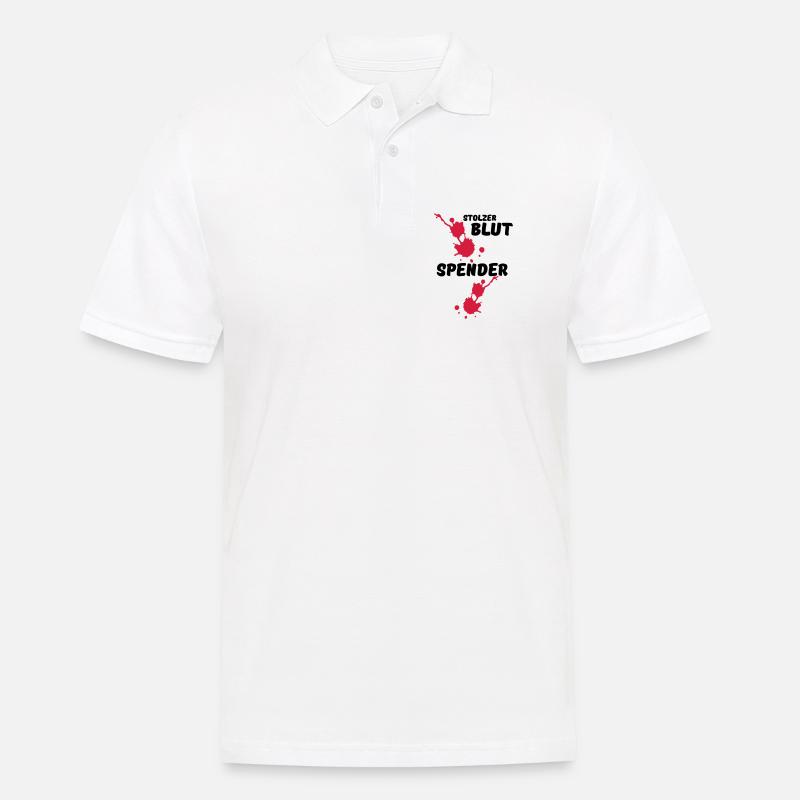 Stolzer Blutspender Blut Spende Geschenk Medizin - Männer Poloshirt - Weiß