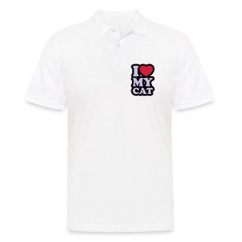 I love my cat - J'aime mon chat - Polo Homme - blanc - Devant - Kai (181cm)