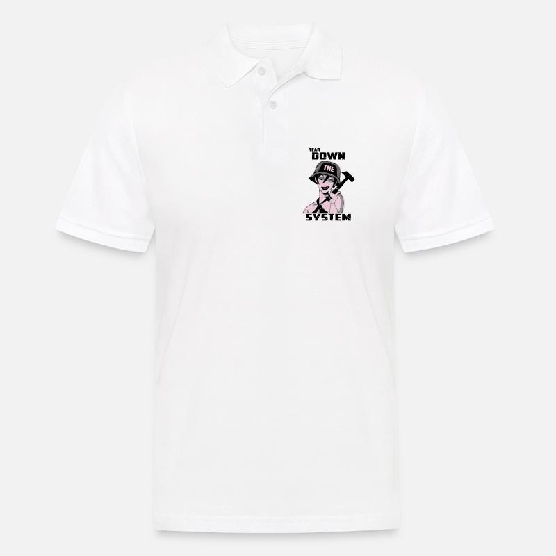 Zerstören Sie das System - Männer Poloshirt - Weiß