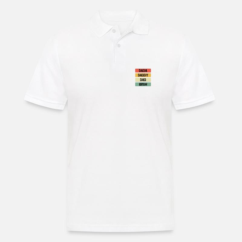 Dada Daddy Dad Bruh Farbbalken - Männer Poloshirt - Weiß