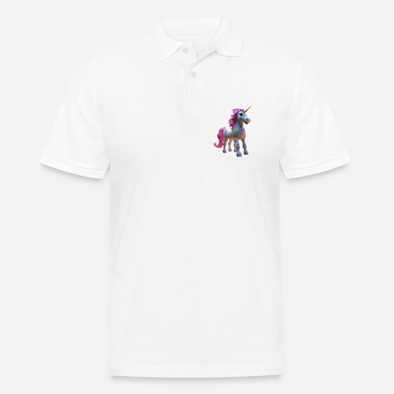 Einhorn - Männer Poloshirt - Weiß