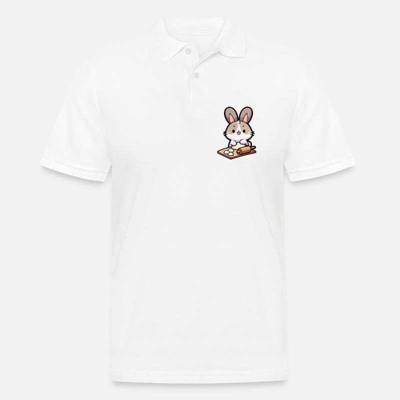 Bunny Baker: Der Teig-Delighter - Männer Poloshirt - Weiß