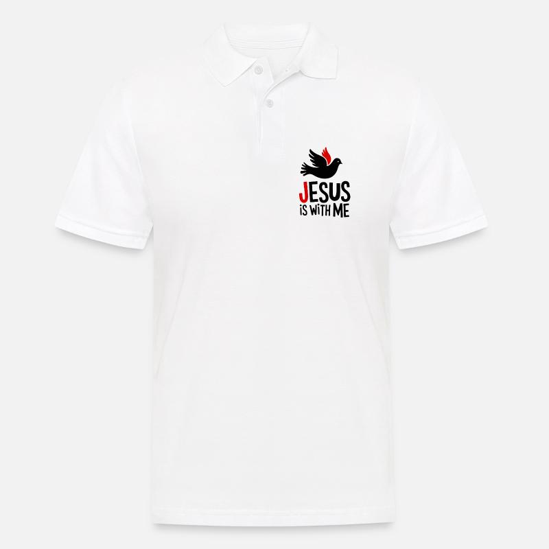 Jesus is with me - Männer Poloshirt - Weiß