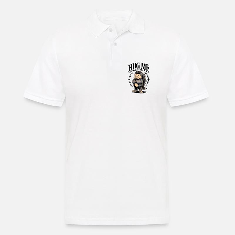 Prends-moi dans tes bras, je te défie, hérisson - Polo Homme - blanc