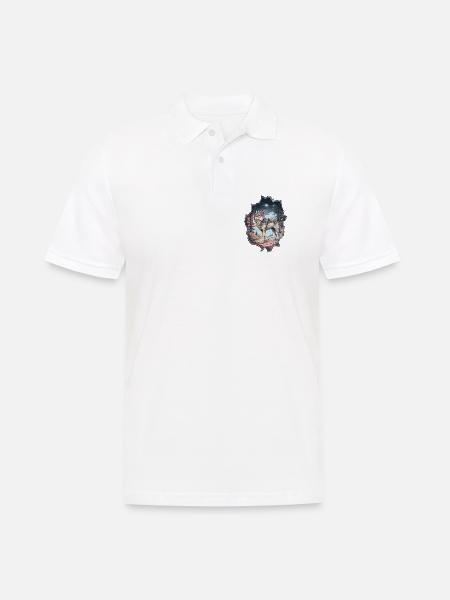 Wolf - Männer Poloshirt - Weiß